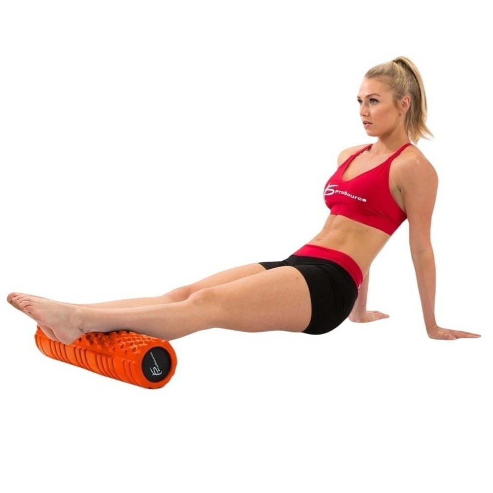 ProSource Sports Medicine Foam Roller with Grids for Deep-Tissue Massage Orange